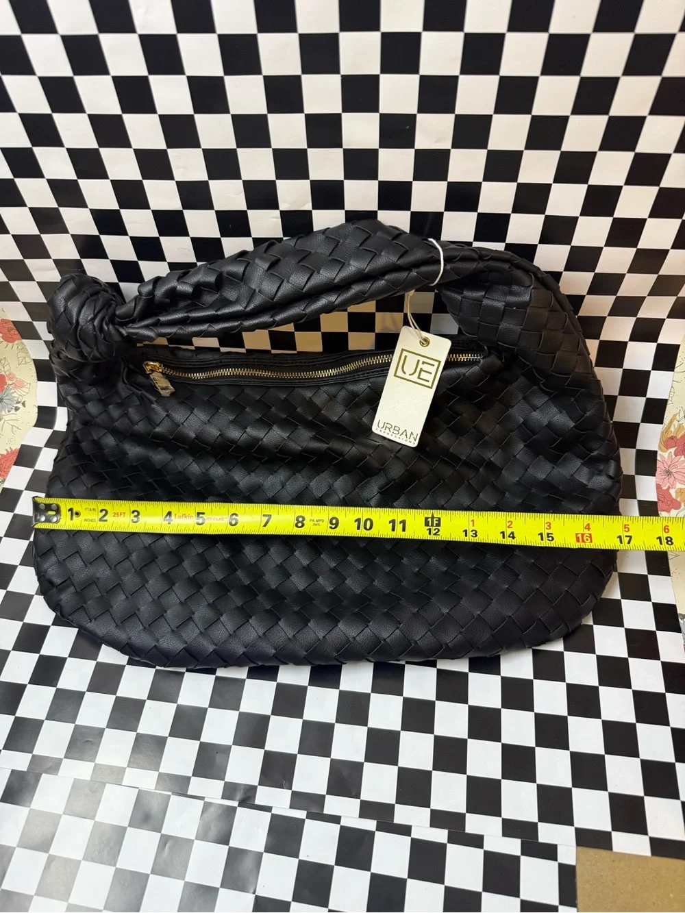 Urban Expressions Black Knotted Woven Hobo